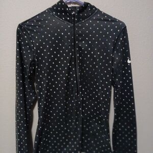 Nike Black and White Dotted Long Sleeve Top